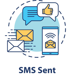 Text-Symbol mit Briefkasten